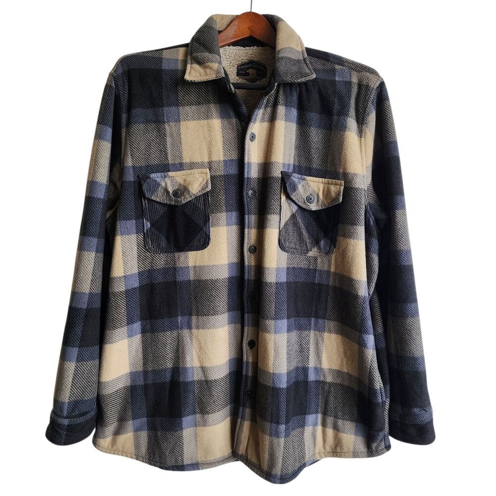 Freedom Foundry Mens XXL Fleece Lined Flannel Shirt Jacket Button Up Heavyweight